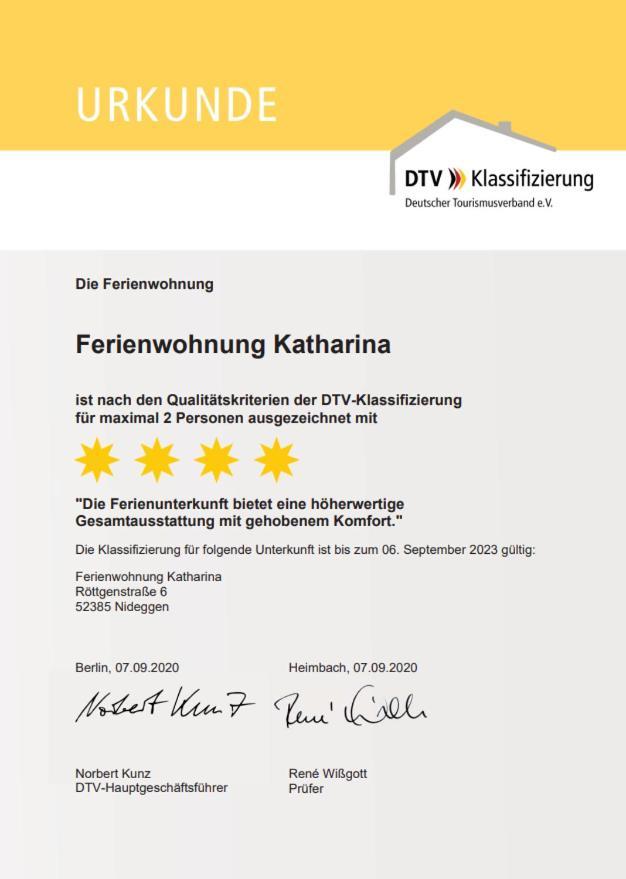 Ferienwohnung Katharina 4 Sterne Laut Dtv Wallbox 11Kw Nideggen Kültér fotó